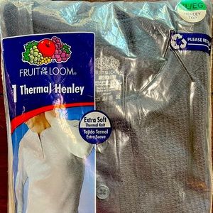 Fruit of the Loom Navy Thermal HenleyTop - Brand new still in packaging